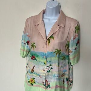 Rachel zoe Tropical Print Short Sleeve Shirt